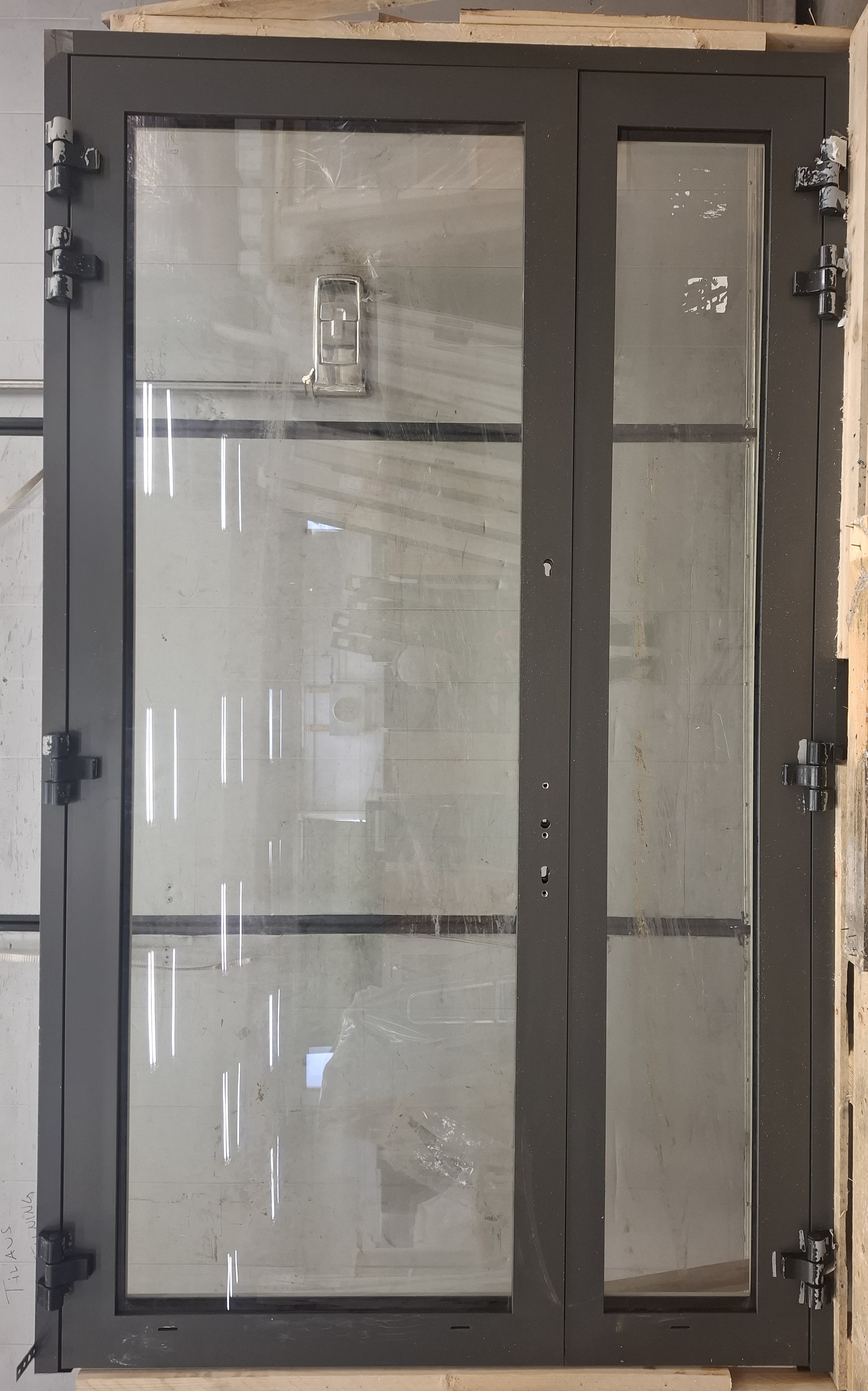 Aluprof-2, Alumiini ulko-ovi 1535mm x 2555mm, 3K4, Musta / Valkoinen