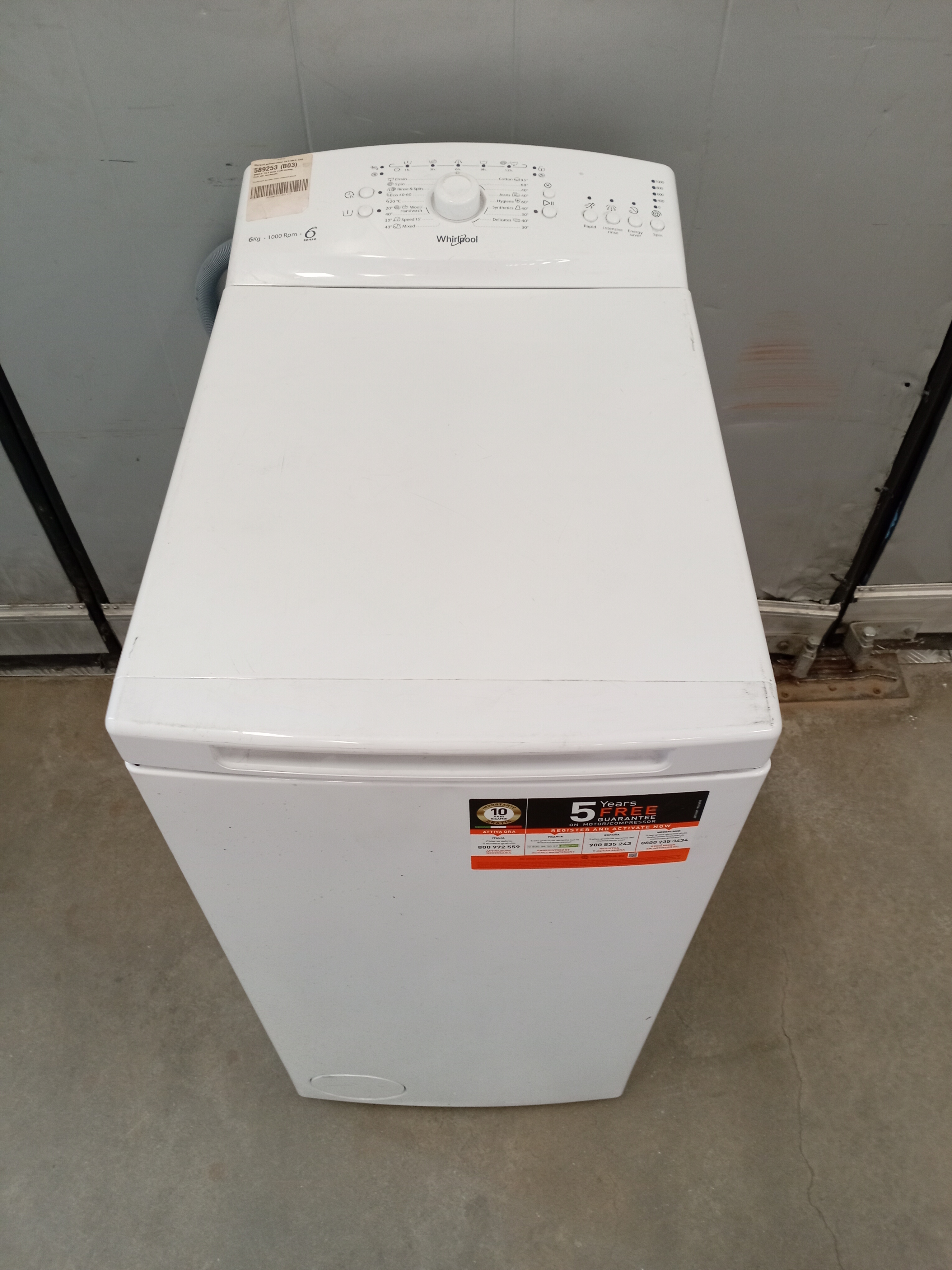 Whirlpool TDLR6040LEU pyykinpesukone, 6kg / 1000rpm