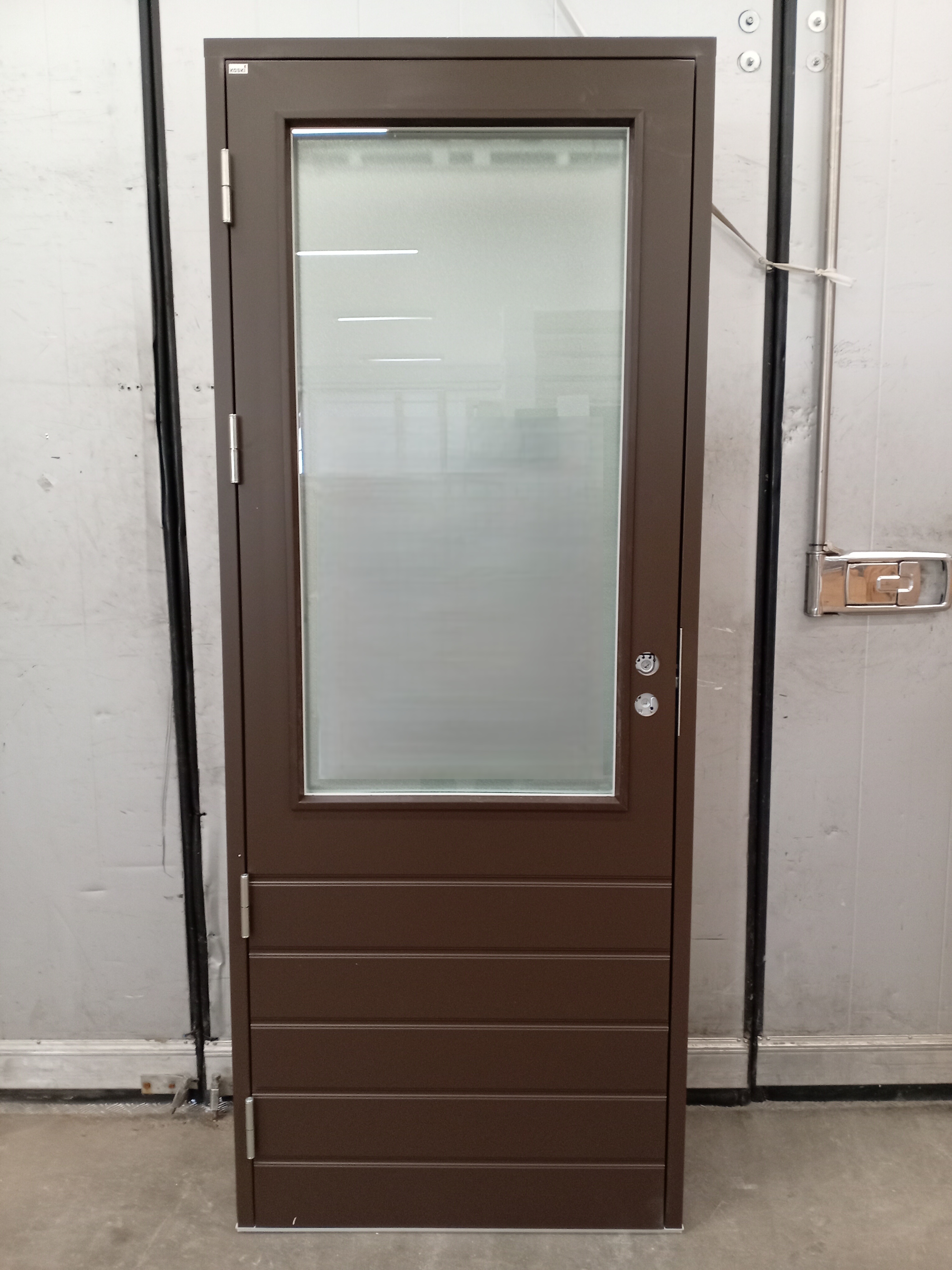 Kaskipuu KP4502, PO5 M14 THERMO, 860x2170, Vänster, Vit/Brun, CREPIGLAS!