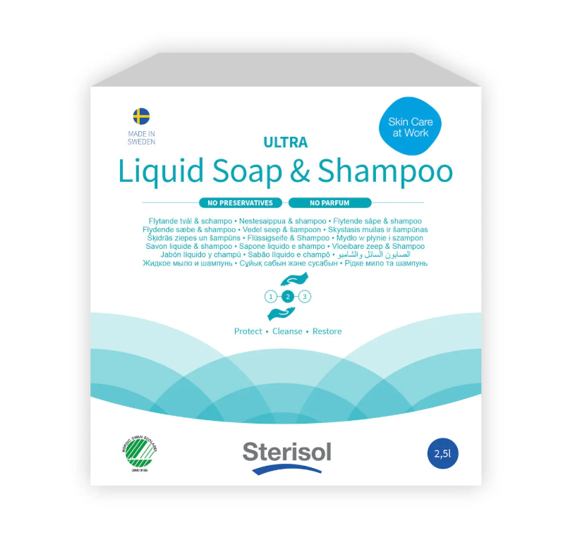 Nestesaippua Sterisol ULTRA – 2500ml hajustamaton – 2 kpl (yhteensä 5l)