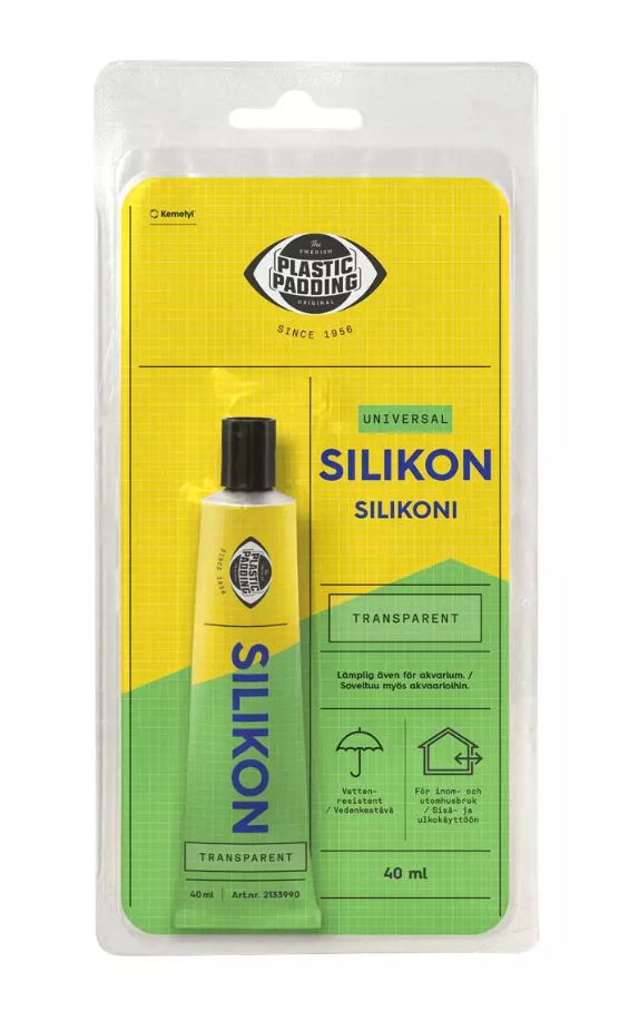 Plastic Padding Silikoni Kirkas 40ml - Läpinäkyvä silikonisaumausaine