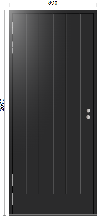 PNE-197, TALAS PYSTY 1.0, 9x21 (890x2090), Vänster, Svart