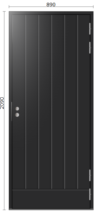 PNE-198, TALAS PYSTY 1.0, 9x21 (890x2090), Höger, Svart