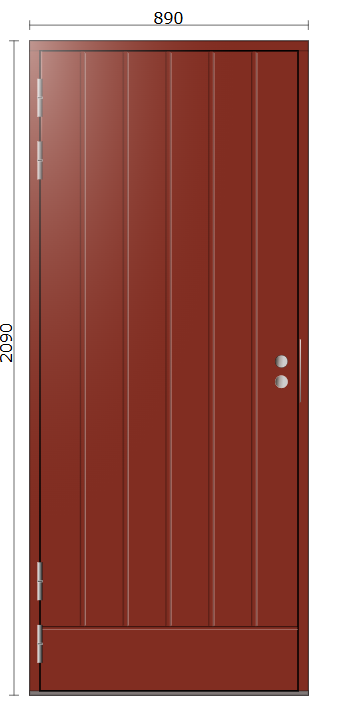 PNE-201, TALAS PYSTY 1.0, 9x21 (890x2090), Röd, Vänster