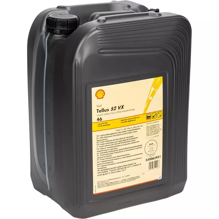 TELLUS S2 VX 46 20L Hydrauliöljy laajalle käyttölämpötila-alueelle