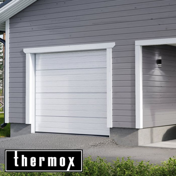 Thermox Lyftdörr 2500x2150 vit, spår på liggande