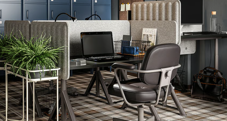 Työpöydän väliseinä, harmaa, 80x48 cm, IKEA EILIF